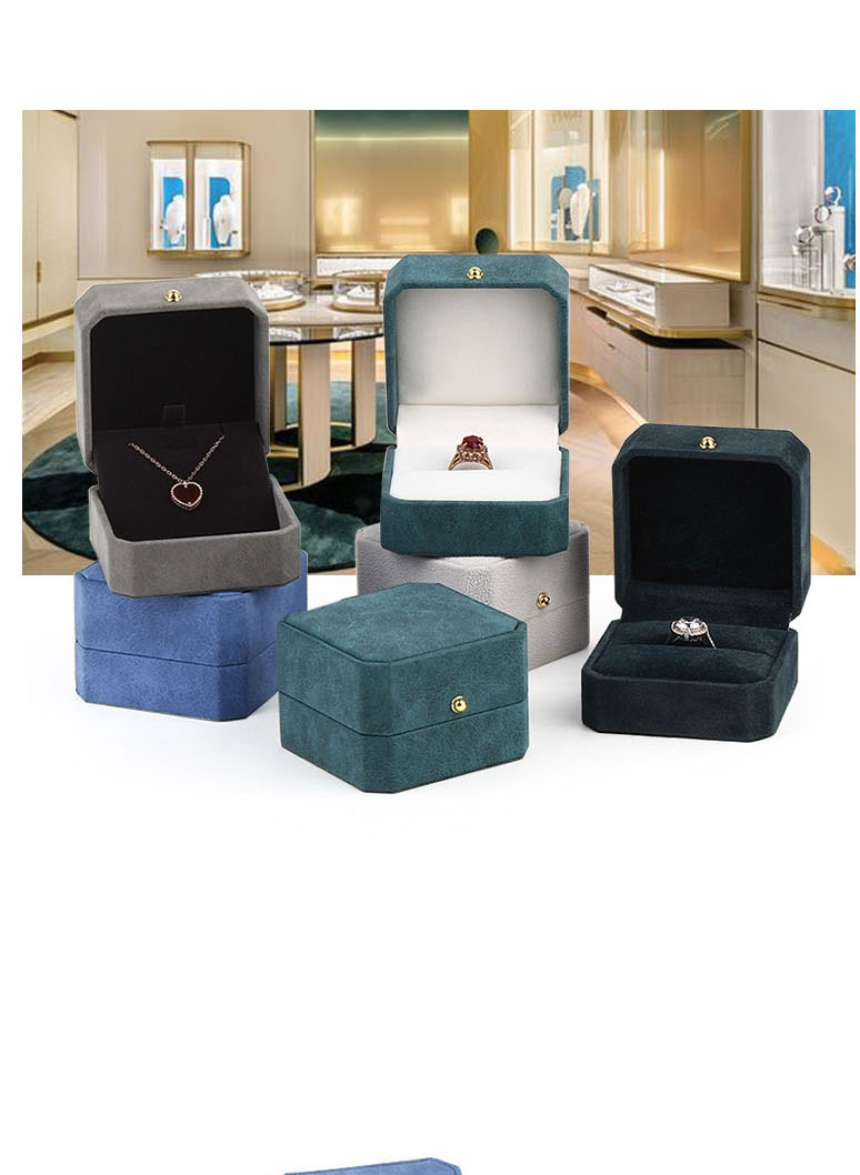 Fashion Off-white Large Pendant Box Octagonal Pu Jewelry Box,Jewelry Packaging & Displays