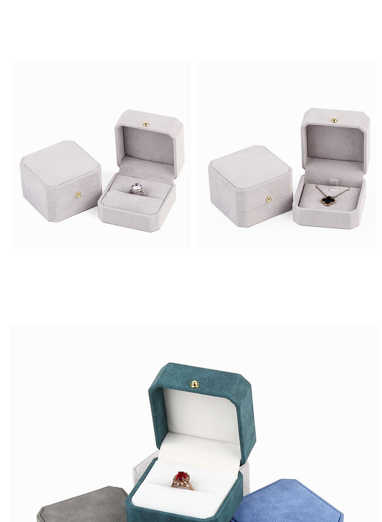 Fashion Dark Grey Bracelet Box Octagonal Pu Jewelry Box,Jewelry Packaging & Displays
