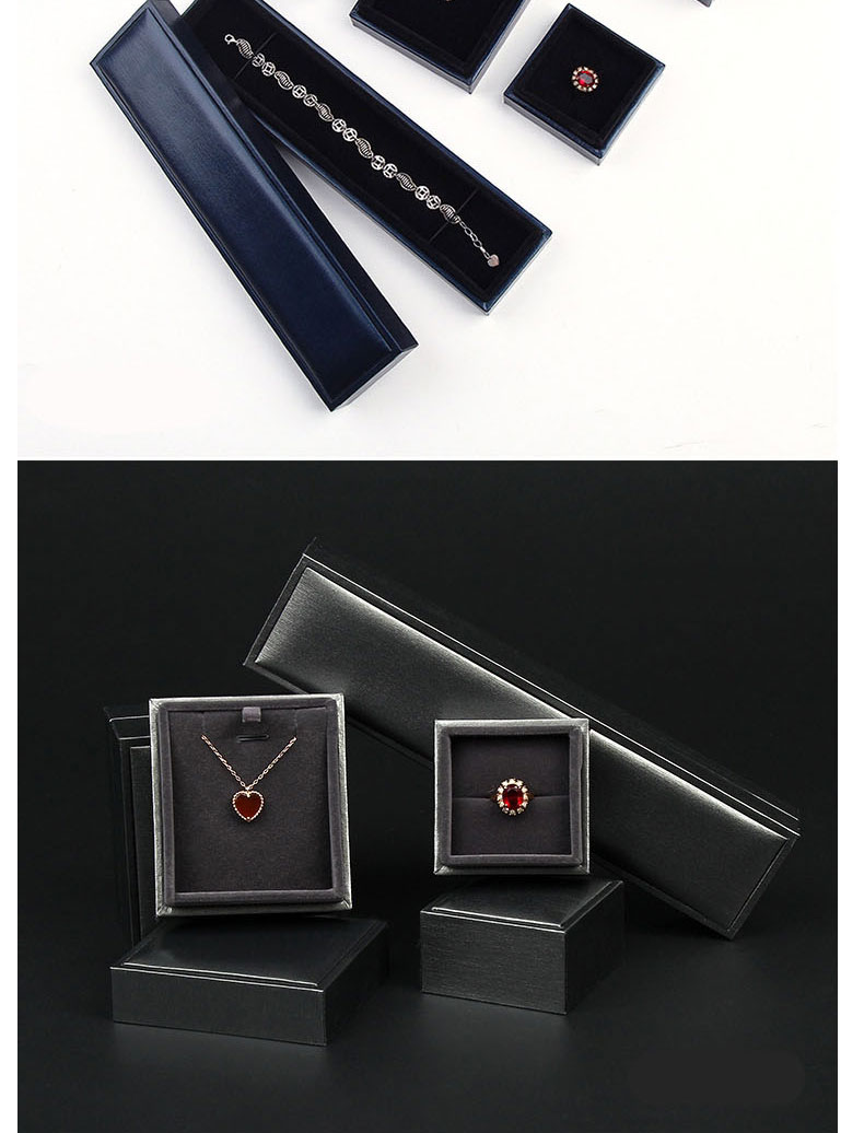 Fashion Silver Grey Pendant Box Pu Brushed Jewelry Box,Jewelry Packaging & Displays