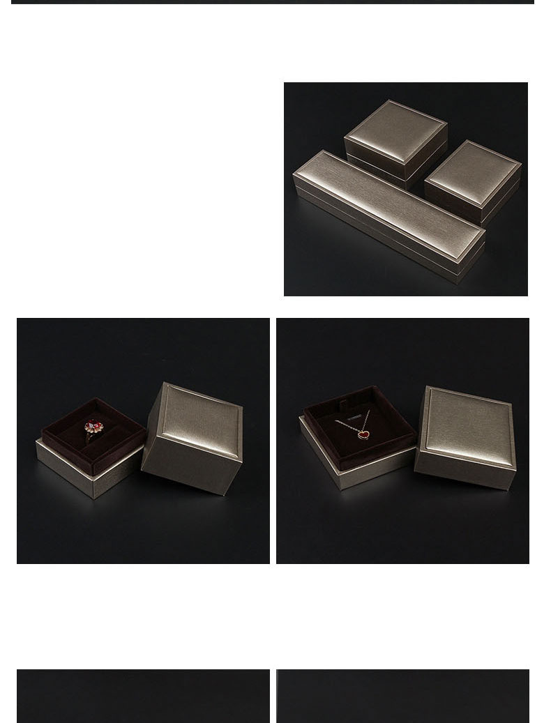 Fashion Silver Grey Pendant Box Pu Brushed Jewelry Box,Jewelry Packaging & Displays
