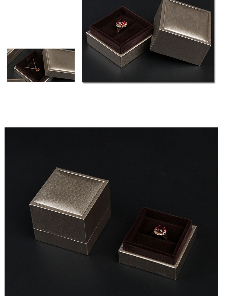 Fashion Sky Blue Ring Box Pu Brushed Jewelry Box,Jewelry Packaging & Displays