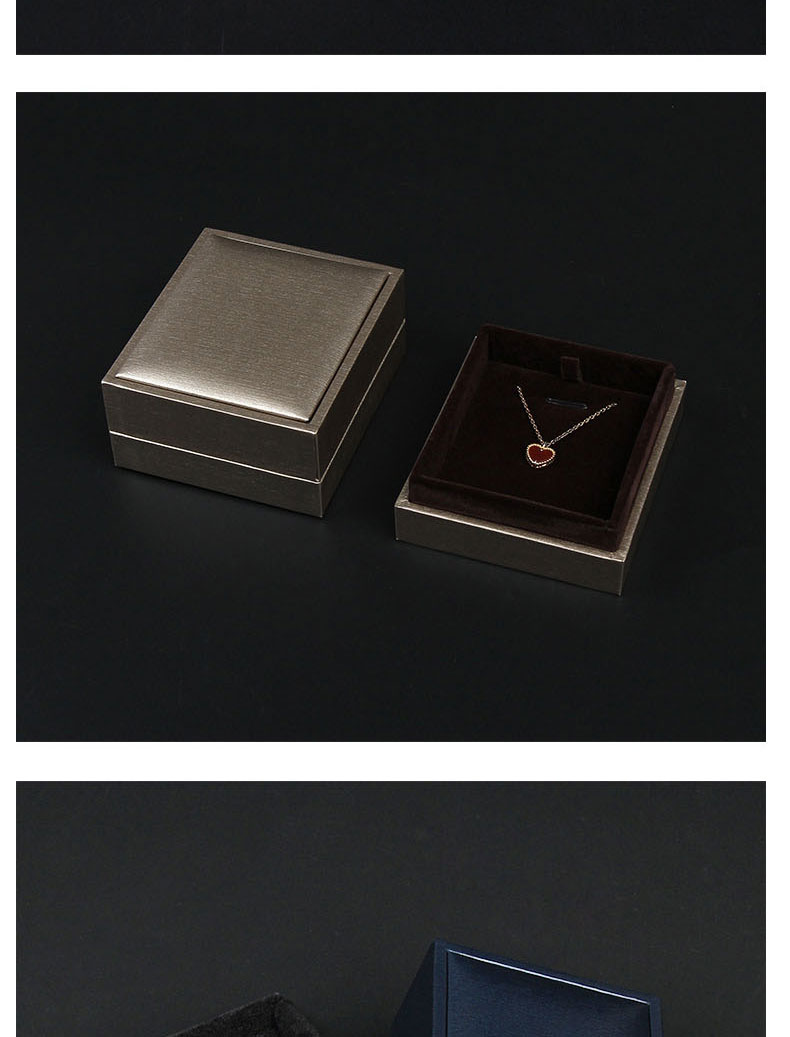 Fashion Silver Grey Bracelet Box Pu Brushed Jewelry Box,Jewelry Packaging & Displays
