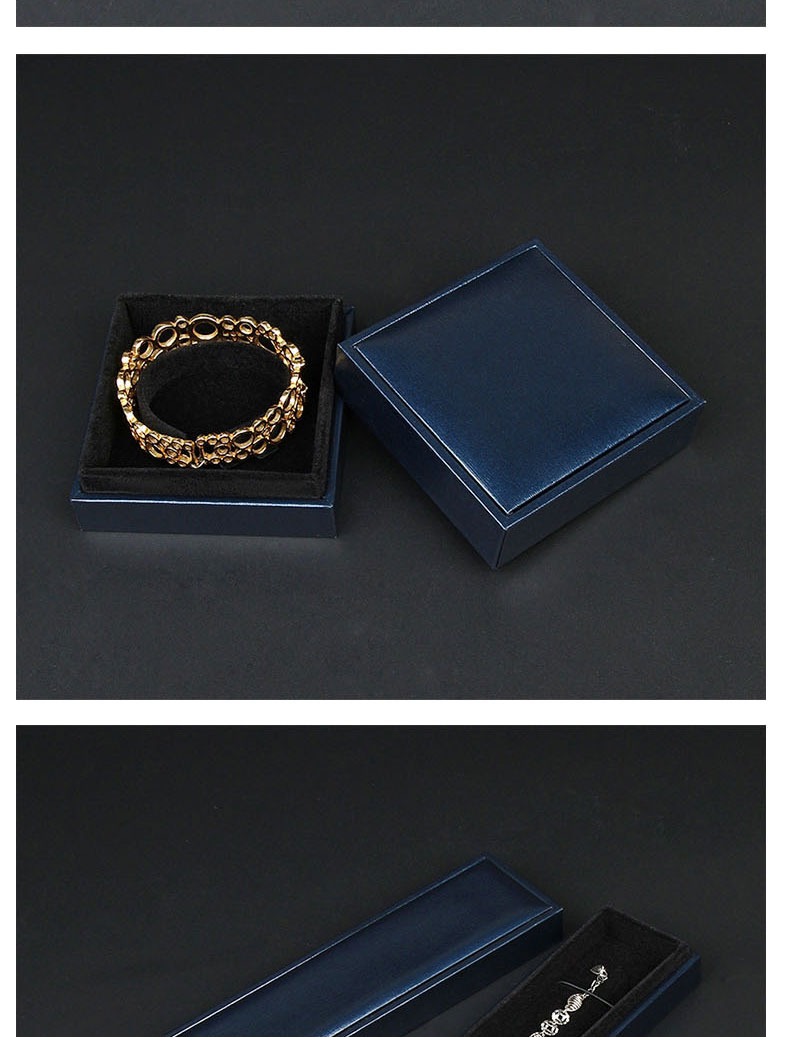 Fashion Blue Ring Box Pu Brushed Jewelry Box,Jewelry Packaging & Displays