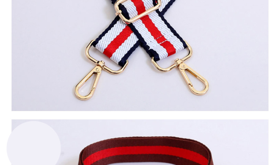 Fashion Black And Red Striped Gold Hook Cotton Geometric Print Wide Shoulder Strap,Household goods