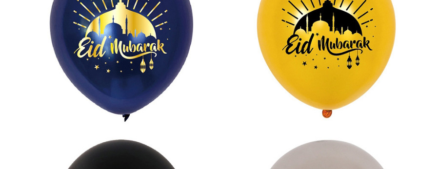 Fashion 12 Inch 2.8g Eid Black Print Balloons (50/pack) Geometric Print Latex Balloons,Festival & Party Supplies