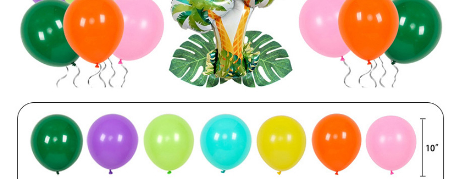 Fashion Hawaiian Paper Flower Ball Set Geometric Alphabet Pull Flag Latex Balloons Set,Festival & Party Supplies