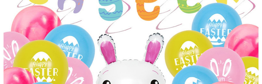 Fashion Easter Egg Pulling Flag Set 2 Geometric Alphabet Pull Flag Latex Balloons Set,Festival & Party Supplies