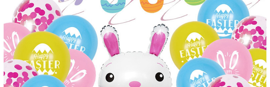 Fashion Easter Fishtail Flag Set Geometric Alphabet Pull Flag Latex Balloons Set,Festival & Party Supplies