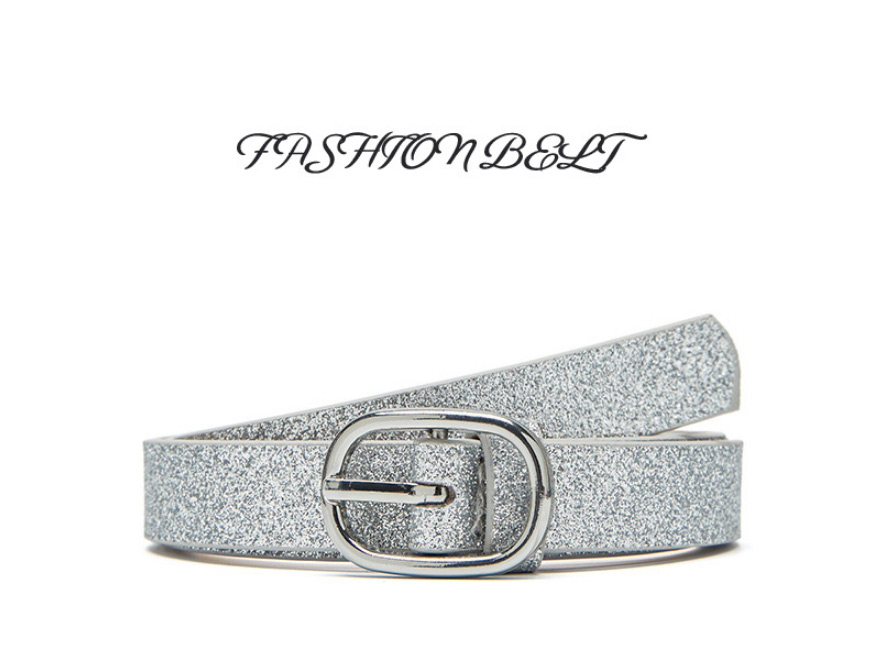 Fashion Silver Pu Japanese Buckle Fluorescent Wide Belt,Wide belts