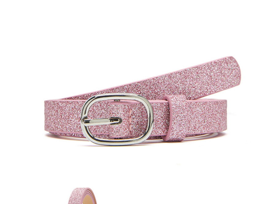 Fashion Pink Pu Japanese Buckle Fluorescent Wide Belt,Wide belts