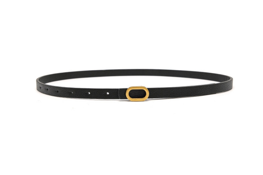 Fashion Black Pu Leather Geometric Texture Gold Buckle Belt,Wide belts