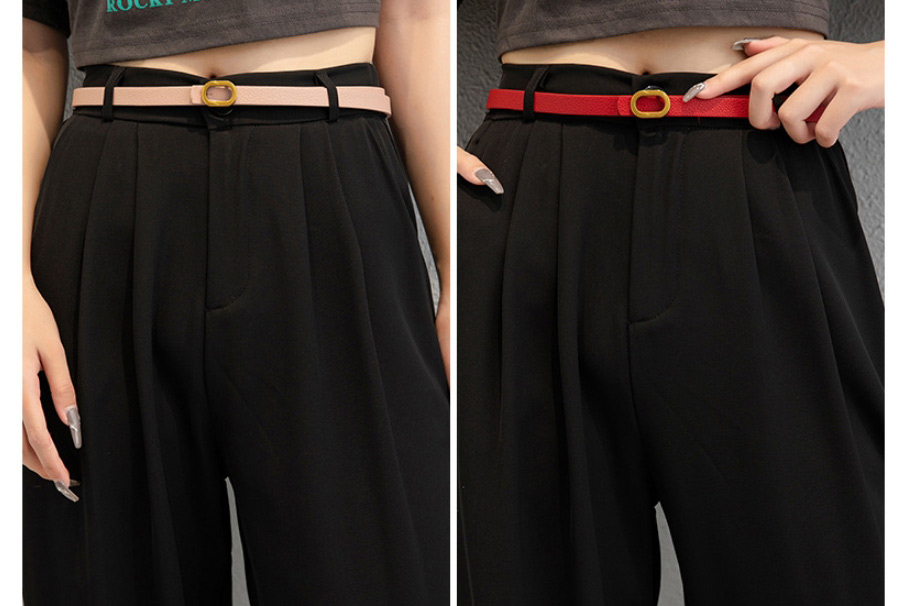 Fashion Camel Pu Leather Geometric Texture Gold Buckle Belt,Wide belts