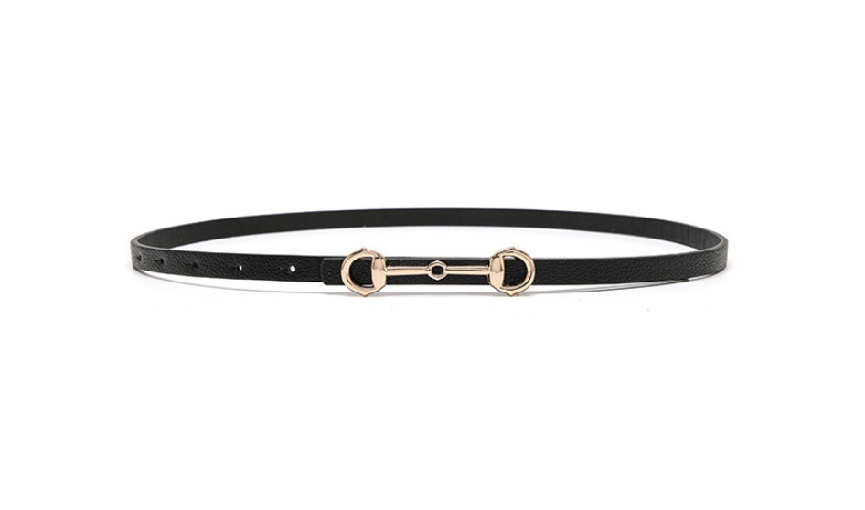 Fashion Camel Pu Leather Horsebit Thin Belt,Thin belts