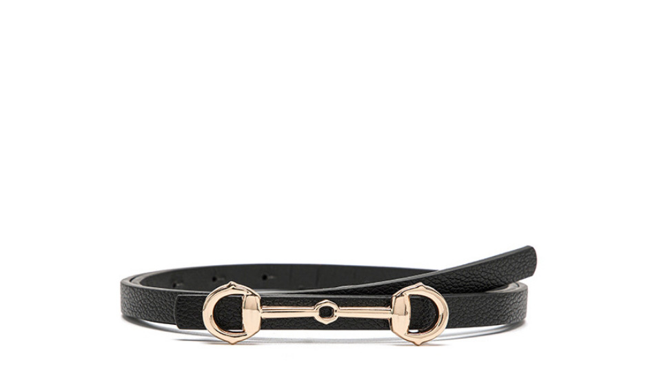 Fashion Pink Pu Leather Horsebit Thin Belt,Thin belts
