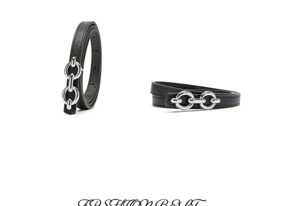 Fashion Dark Khaki Pu Leather Double Round Buckle Wide Belt,Wide belts