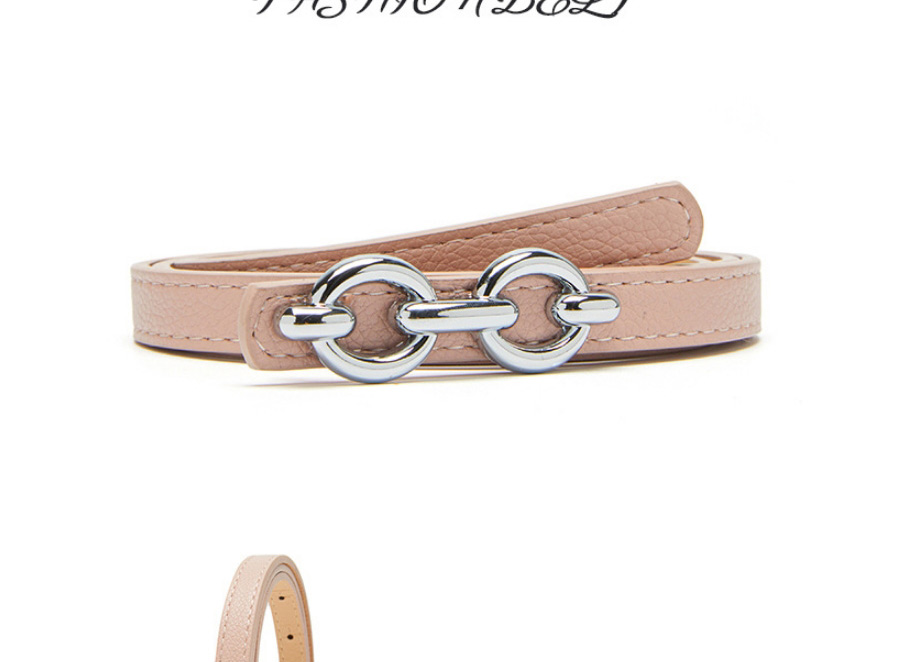 Fashion Red Pu Leather Double Round Buckle Wide Belt,Wide belts