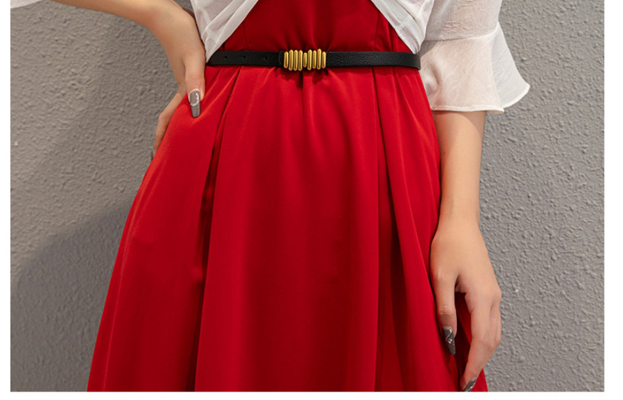 Fashion Red Caterpillar Buckle Thin Belt,Thin belts