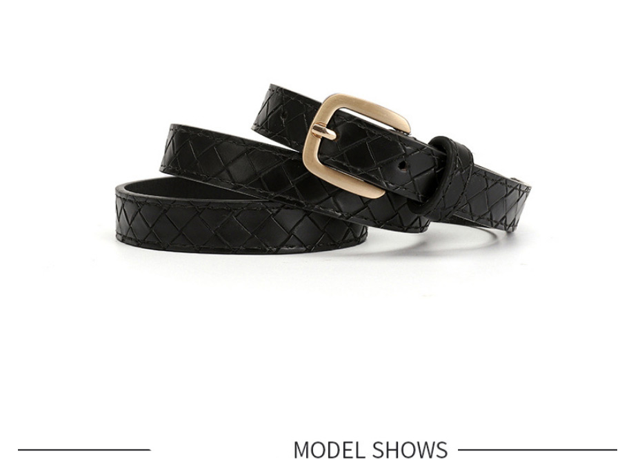 Fashion Black Pu Square Buckle Diamond Embroidery Wide Belt,Wide belts