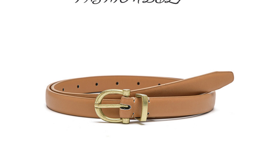 Fashion Brown Faux Leather C Buckle Wide Belt,Wide belts