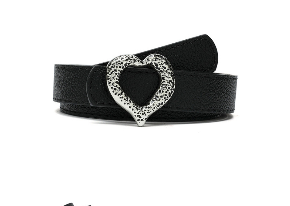 Fashion Black Heart Buckle Pu Wide Belt,Wide belts