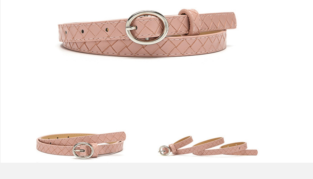 Fashion Pink Diamond Oval Buckle Pu Wide Belt,Wide belts