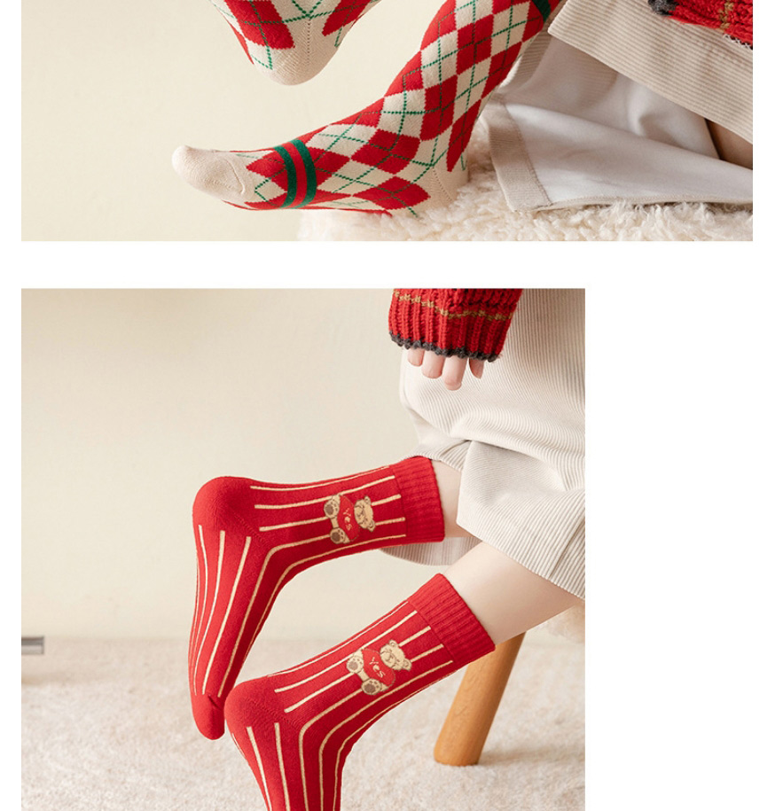 Fashion Dotted Rhombus Cotton Diamond Print Socks,Fashion Socks