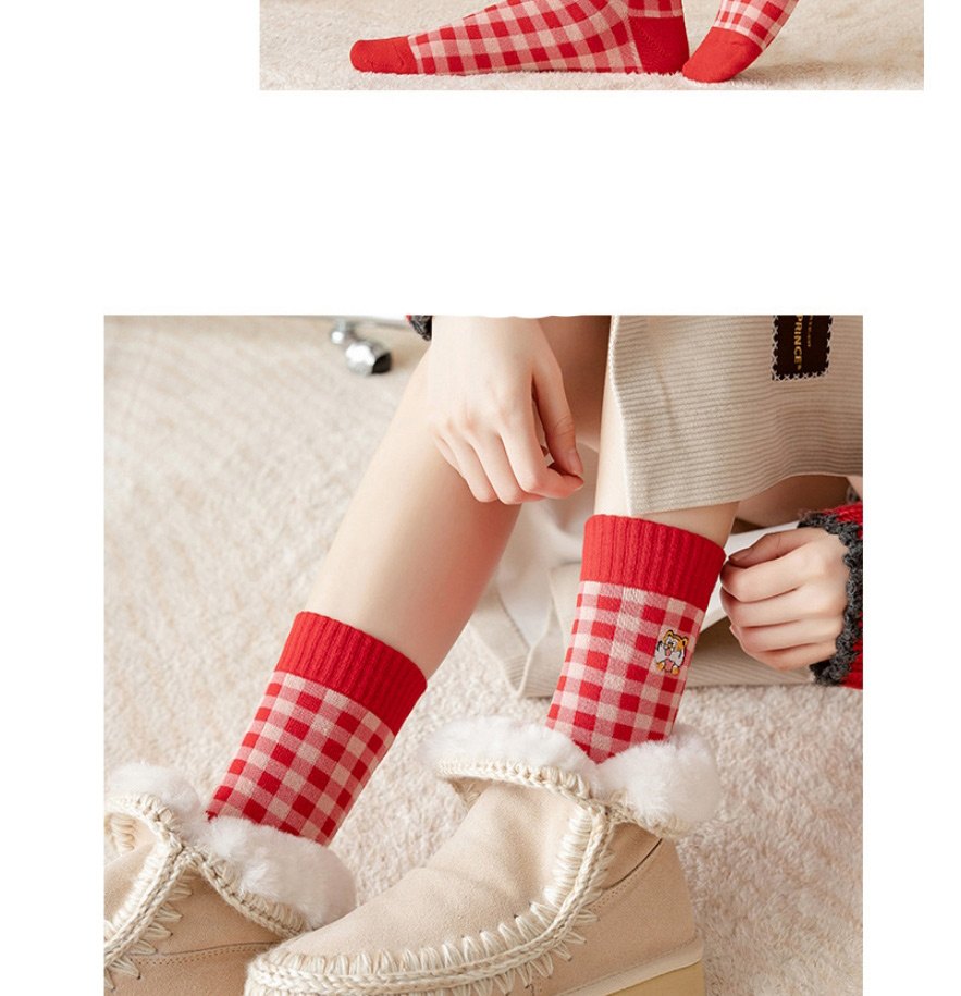 Fashion Small Grid Cotton Check Print Socks,Fashion Socks