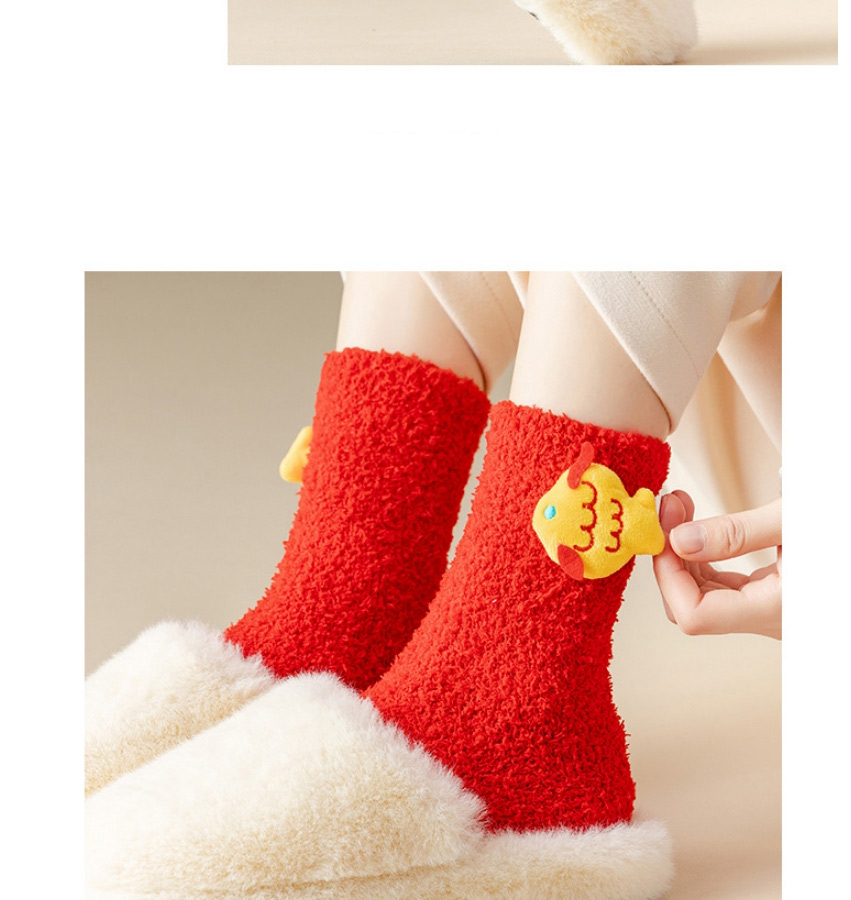 Fashion 囍bag Coral Fleece Bag Thickened Socks,Fashion Socks