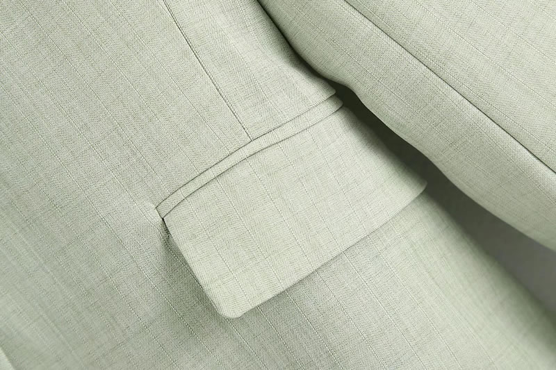 Fashion Green V-neck One-button Pocket Blazer,Coat-Jacket
