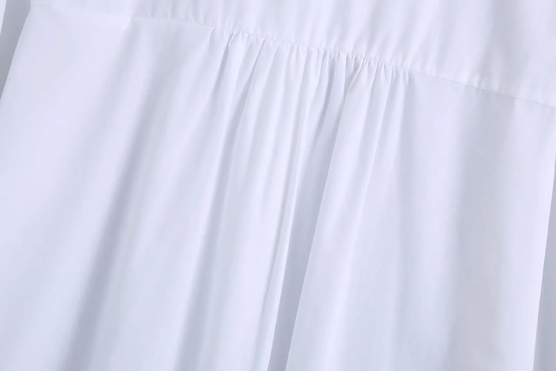 Fashion White Woven Jeweled Lapel Button-down Shirt,Tank Tops & Camis