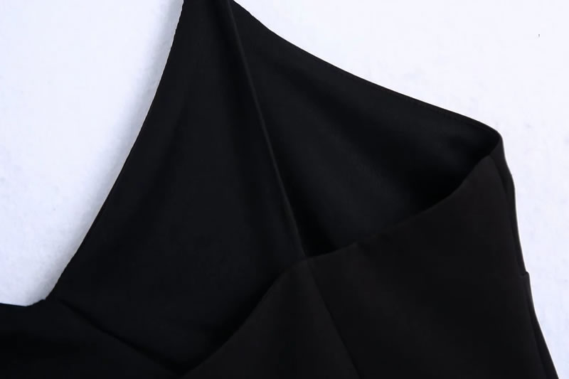 Fashion Black Woven Jeweled Slip Dress,Mini & Short Dresses