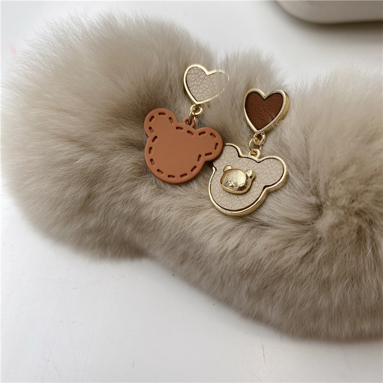 Fashion Bear Alloy Bear Asymmetric Stud Earrings,Stud Earrings