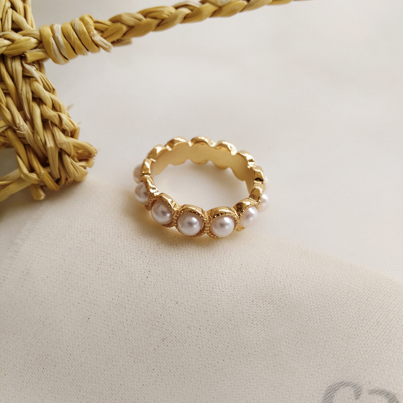 Fashion Pearl Ring Alloy Geometric Pearl Ring,Fashion Rings