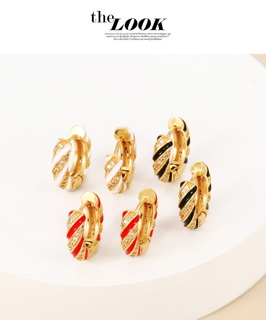 Fashion White Brass Inlaid Zirconium Drip Oil Thread Earrings,Earrings