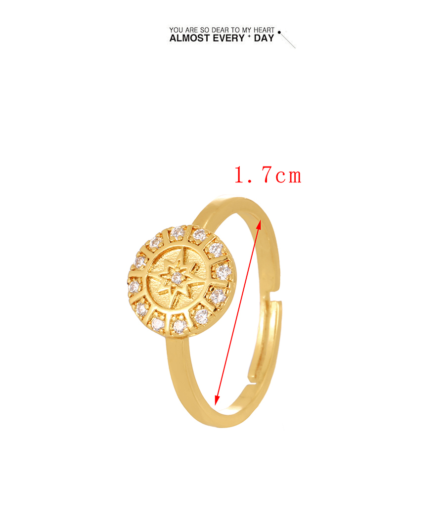 Fashion Gold-4 Copper Set Zirconium Irregular Ring,Rings