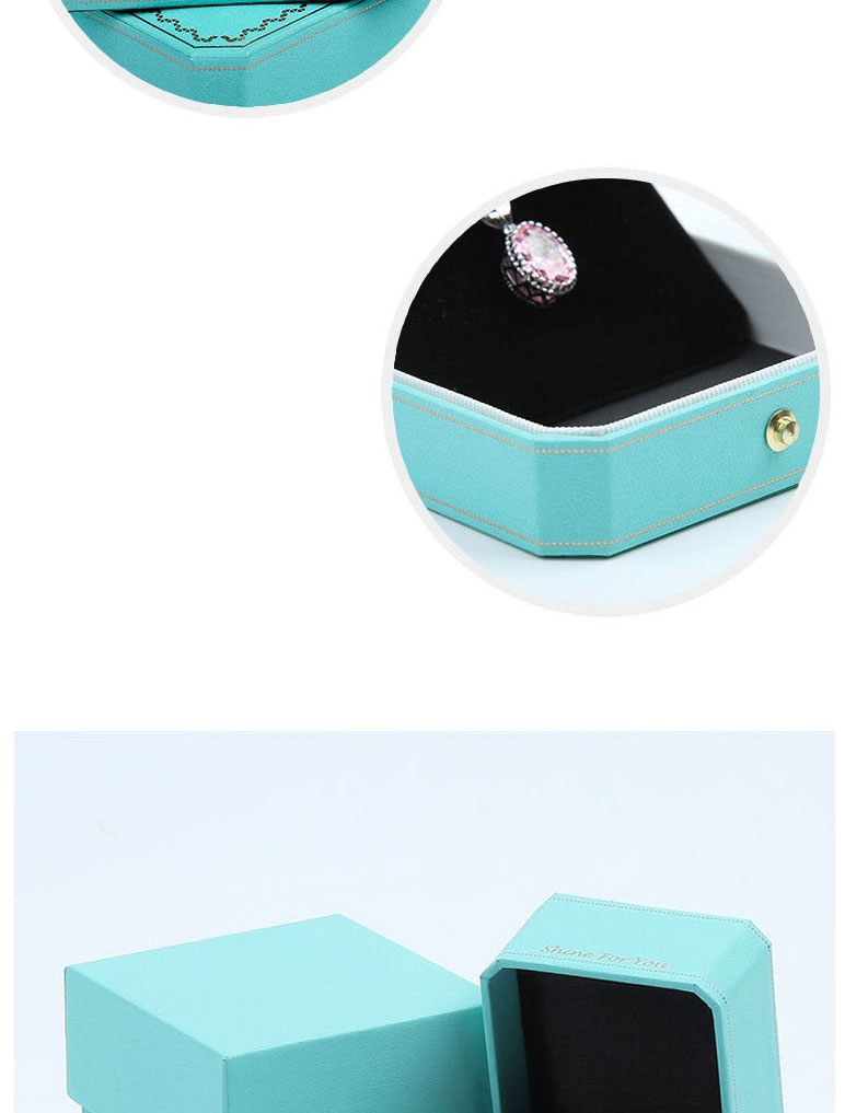 Fashion Pink Ring Box Leather-filled Octagonal Jewelry Box,Jewelry Packaging & Displays
