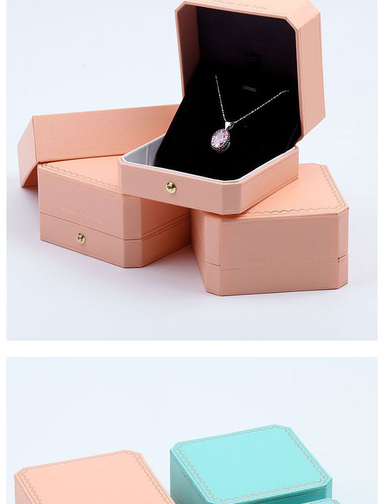 Fashion Pink Ring Box Leather-filled Octagonal Jewelry Box,Jewelry Packaging & Displays