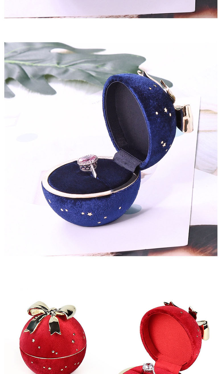 Fashion Red Ring Box Round Gypsophila Bow Corduroy Ornament Box,Jewelry Packaging & Displays