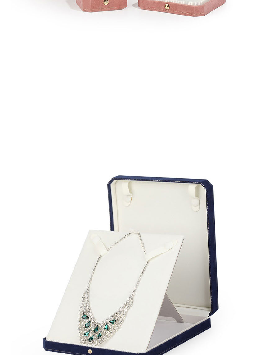 Fashion Lace Italian Blue Pendant Box Octagonal Flannel Jewelry Storage Box,Jewelry Packaging & Displays