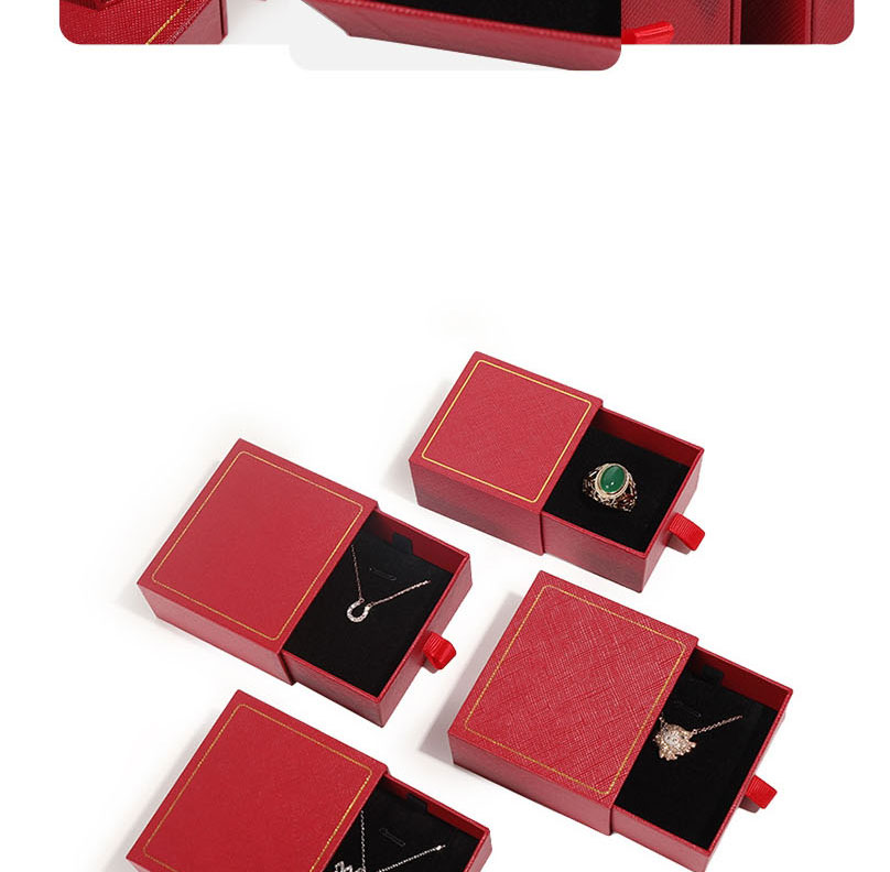 Fashion Black (without Gold Edge) Large Pendant Box 10*10*4cm Gold Edge Drawer Gift Box,Jewelry Packaging & Displays