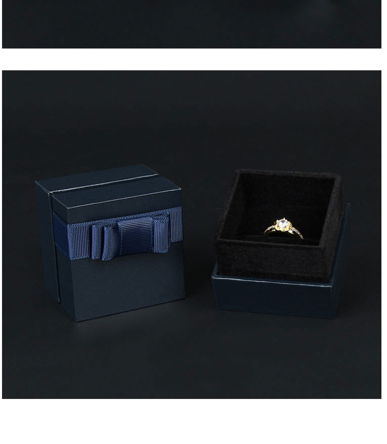 Fashion Tiandi Cover Plastic Box Golden Ring Box Square Jewelry Storage Box With Bow Knot Lid,Jewelry Packaging & Displays