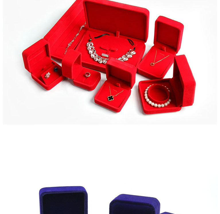 Fashion Royal Blue Ring Box Rounded Flannel Jewelry Organizer,Jewelry Packaging & Displays