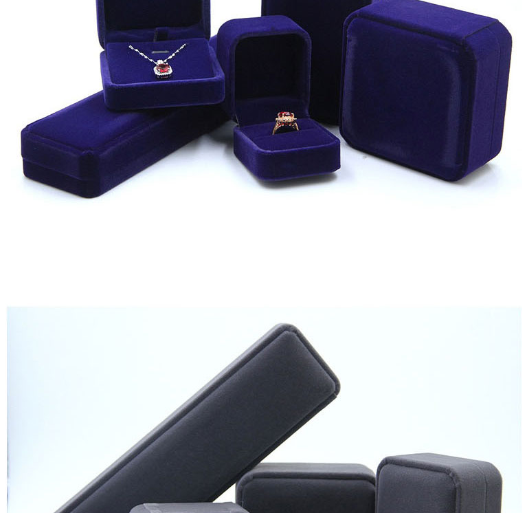 Fashion Royal Blue Ring Box Rounded Flannel Jewelry Organizer,Jewelry Packaging & Displays