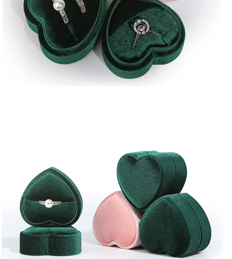 Fashion Pink Pendant Box Heart Corduroy Jewelry Organizer,Jewelry Packaging & Displays