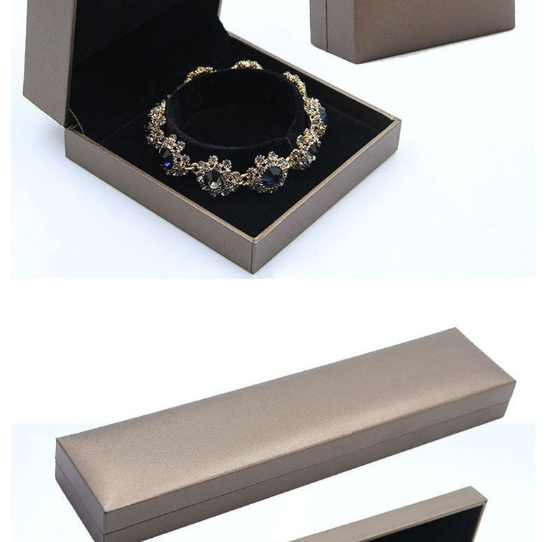 Fashion Gold Coffee Color Single Ring Box Leather Paper Square Flip Jewelry Storage Box,Jewelry Packaging & Displays