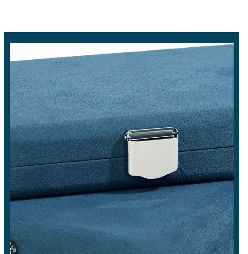 Fashion Blue Microfiber Loose Diamond Box Rectangular Snap Jewelry Organizer,Jewelry Packaging & Displays