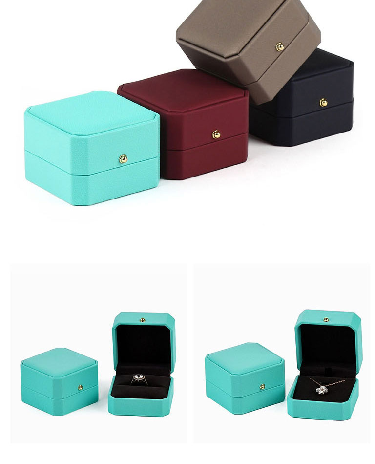 Fashion Light Gold Bracelet Box Pu Leather Buckle Octagonal Jewelry Storage Box,Jewelry Packaging & Displays