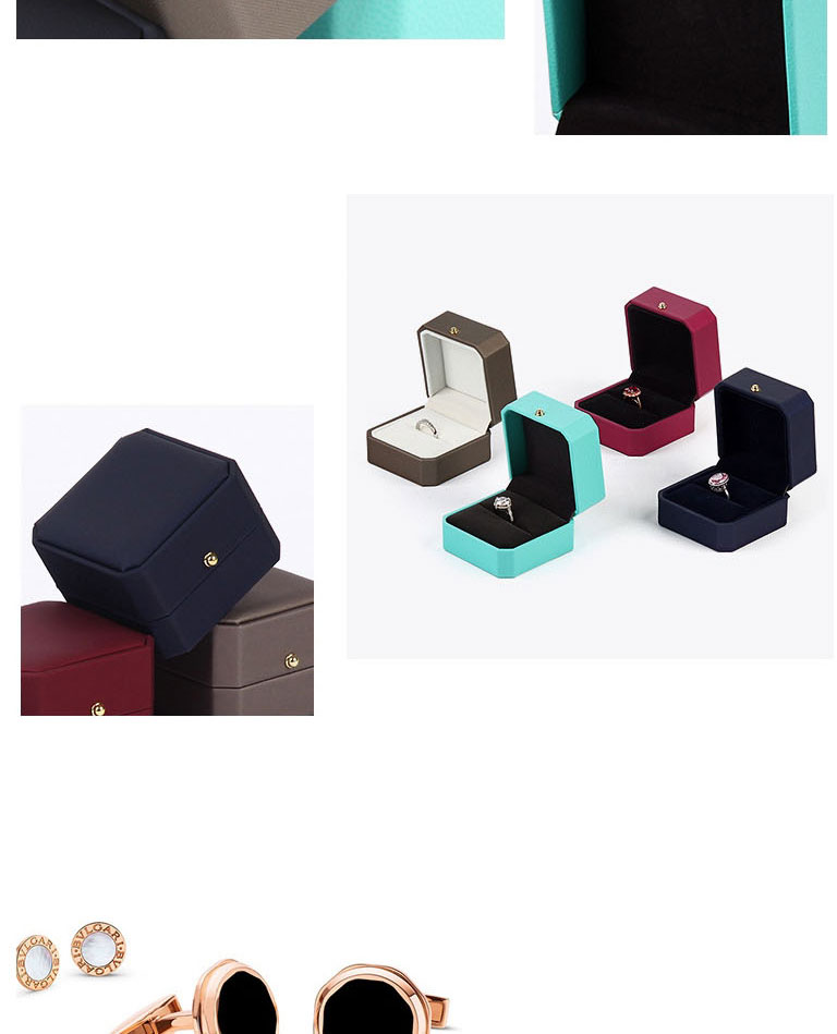 Fashion Light Gold Bracelet Box Pu Leather Buckle Octagonal Jewelry Storage Box,Jewelry Packaging & Displays
