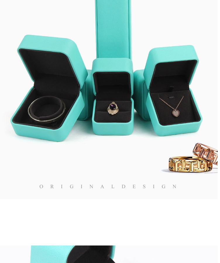 Fashion Pink Pendant Box Round Corner Pu Jewelry Storage Box,Jewelry Packaging & Displays