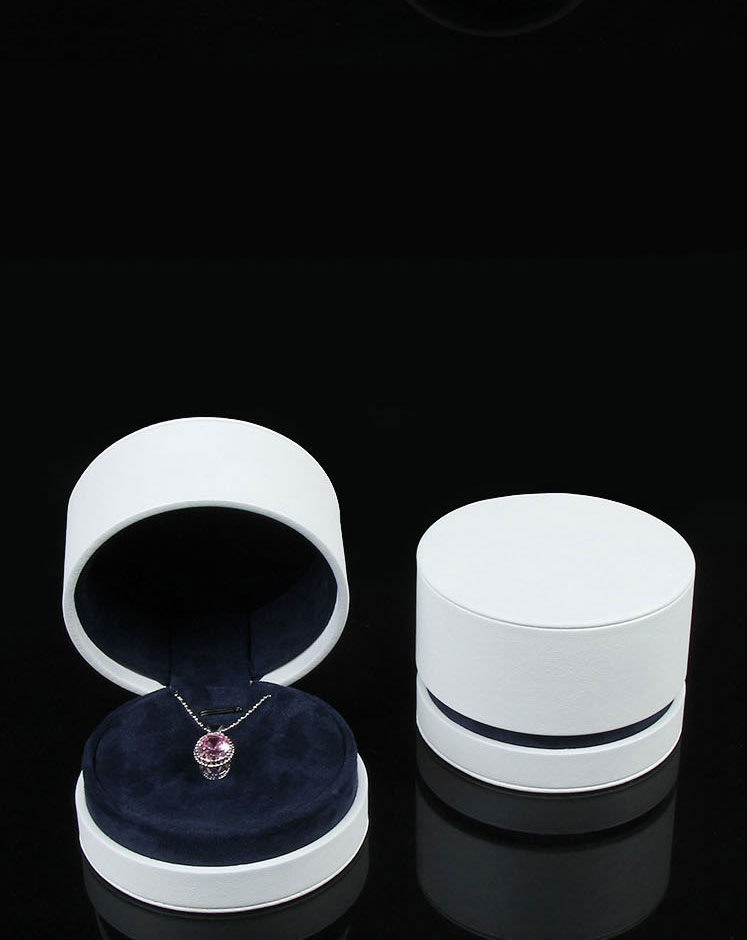 Fashion Ring Pendant Dual-use Box [dark Green] Leather Paper Round Flip Jewelry Storage Box,Jewelry Packaging & Displays